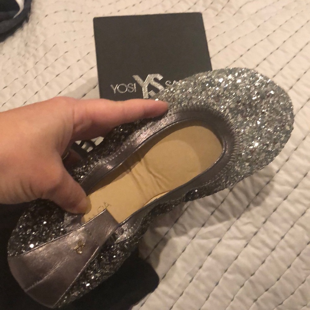 Yosi Samra Serena Glitter Ballet Flats sz 7